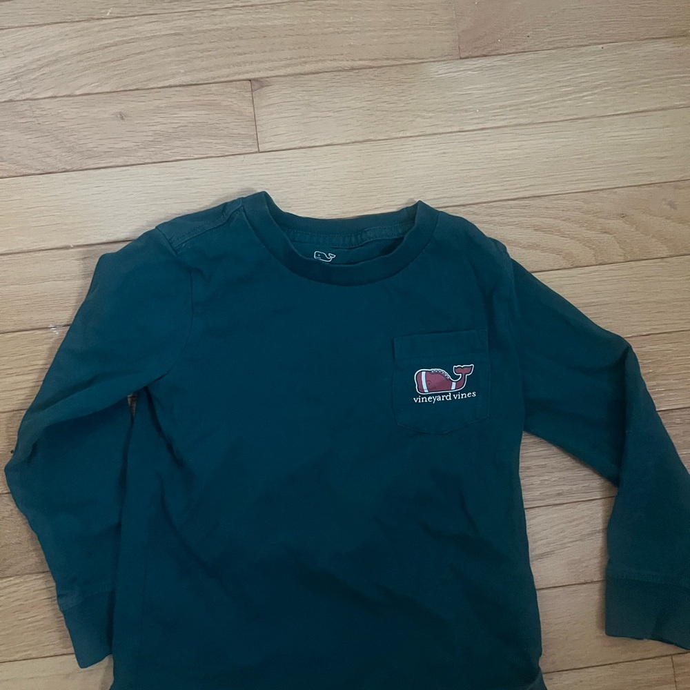 Vineyard Vines Kids Teal Long Sleeve Tee